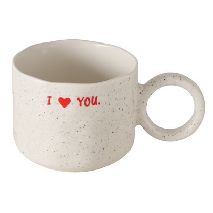 Jumbo I Love You Mug | Speckled Mug with Heart Detail