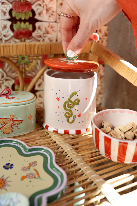 Jar Snake with Stars | Unique Home Storage Gift