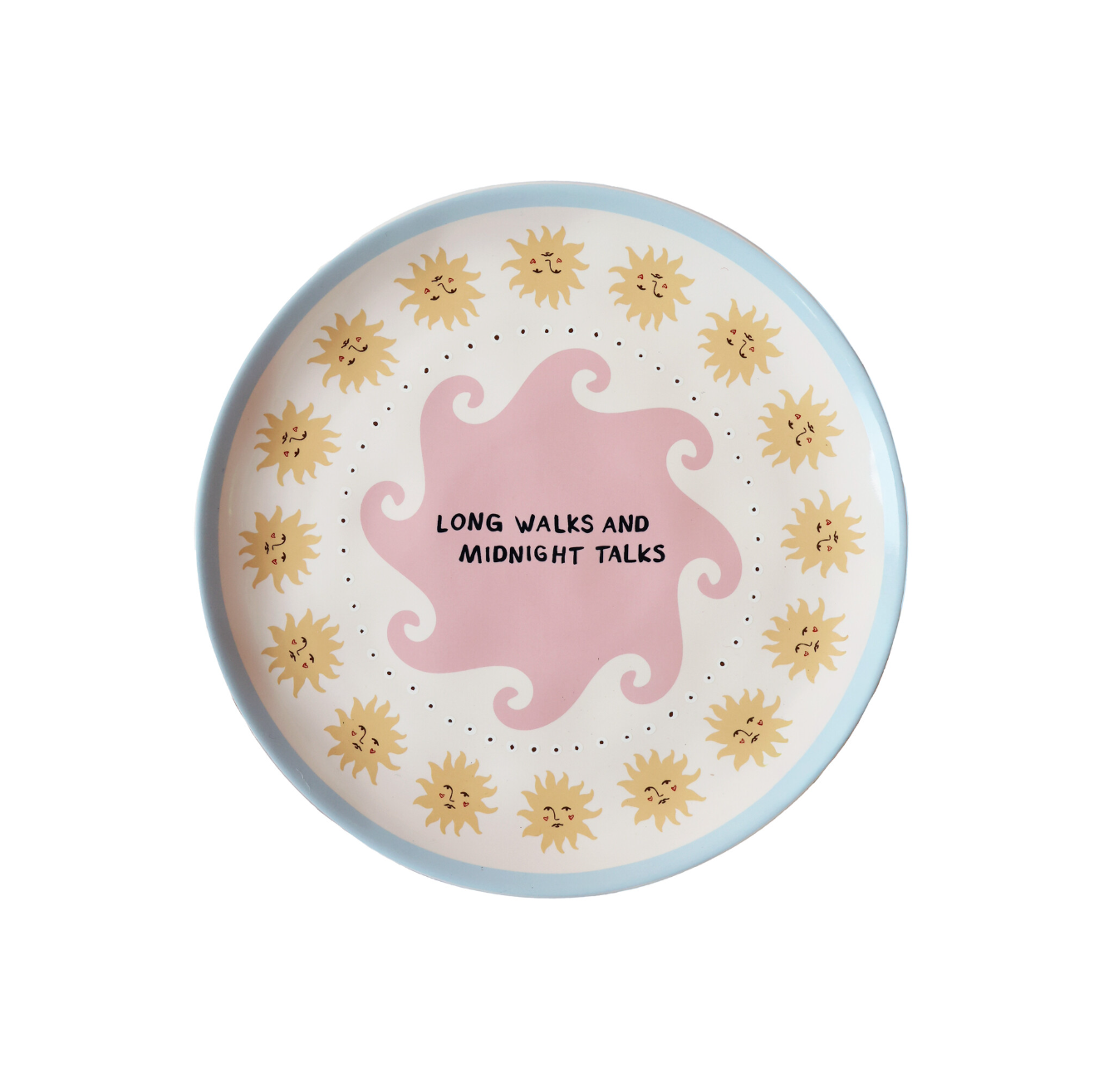 Long Walks & Midnight Talks Plate | Sun & Wave Ceramic 20cm Plate