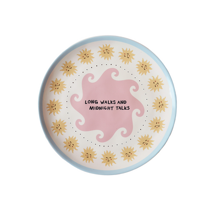Long Walks & Midnight Talks Plate | Sun & Wave Ceramic 20cm Plate