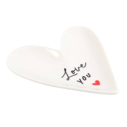 Heart-Shaped Trinket Dish – "Love You" – Gift for Friend or Partner