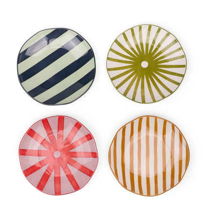 The Marley Set of 4 Appetizer Plates | Colourful Ceramic Serveware