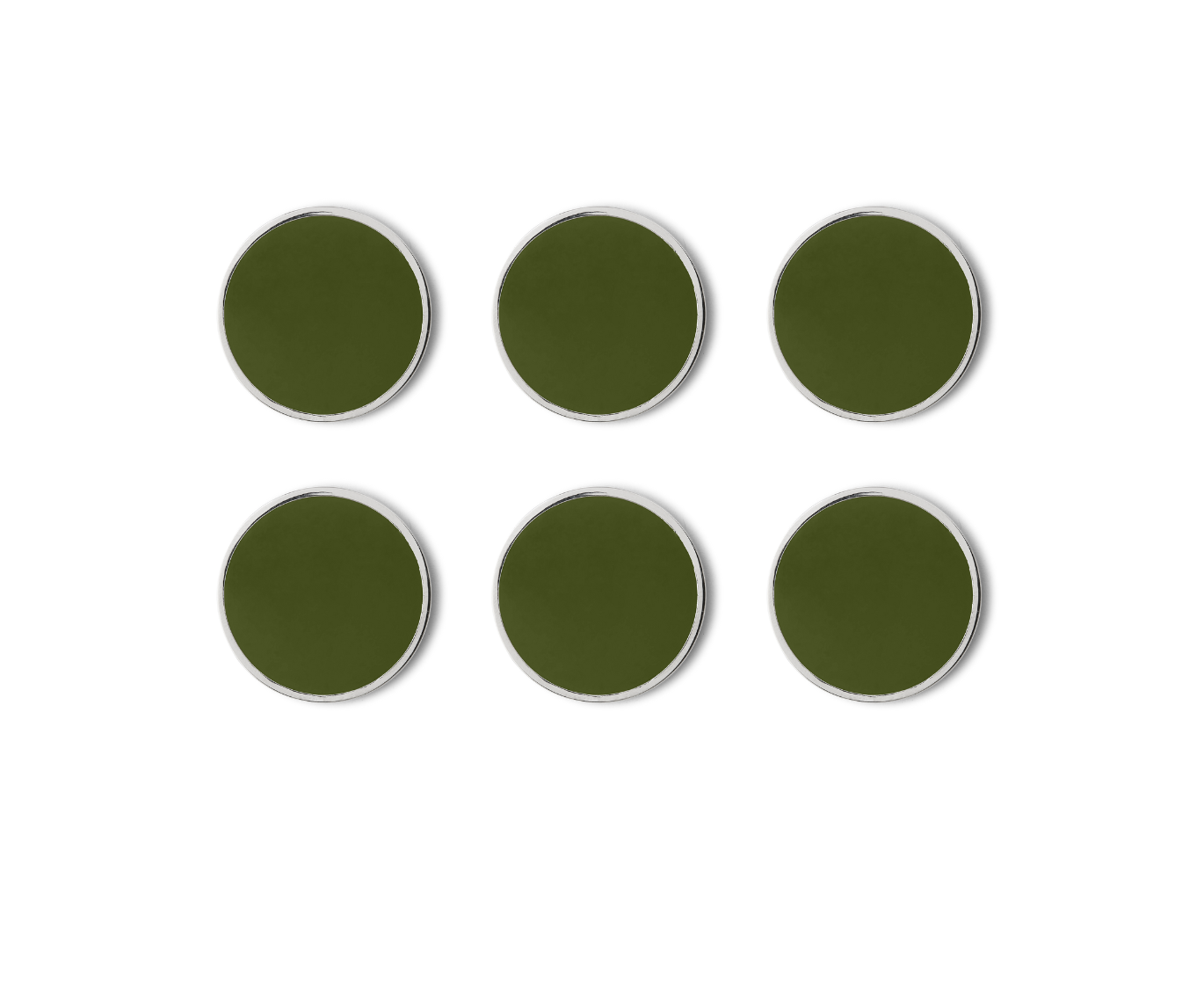 Mustard Made Buttons Locker Magnets - Olive