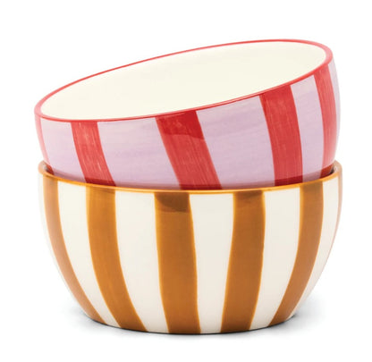 The Bella Dipping Bowls | Ceramic Serveware in Ochre & Rust or Olive & Blue