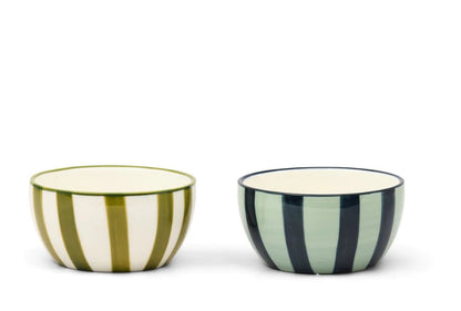 The Bella Dipping Bowls | Ceramic Serveware in Ochre & Rust or Olive & Blue