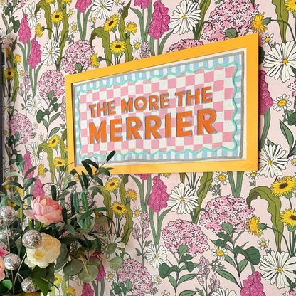 The More the Merrier Framed Fabric Print | Textile wallhanging