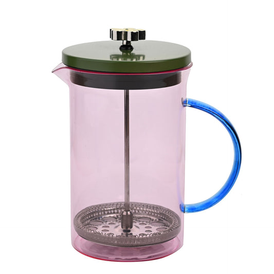 Raspberry Blossom Glass Cafetiere | Colourful French Press Coffee Maker