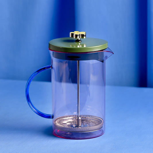 Raspberry Blossom Glass Cafetiere | Colourful French Press Coffee Maker