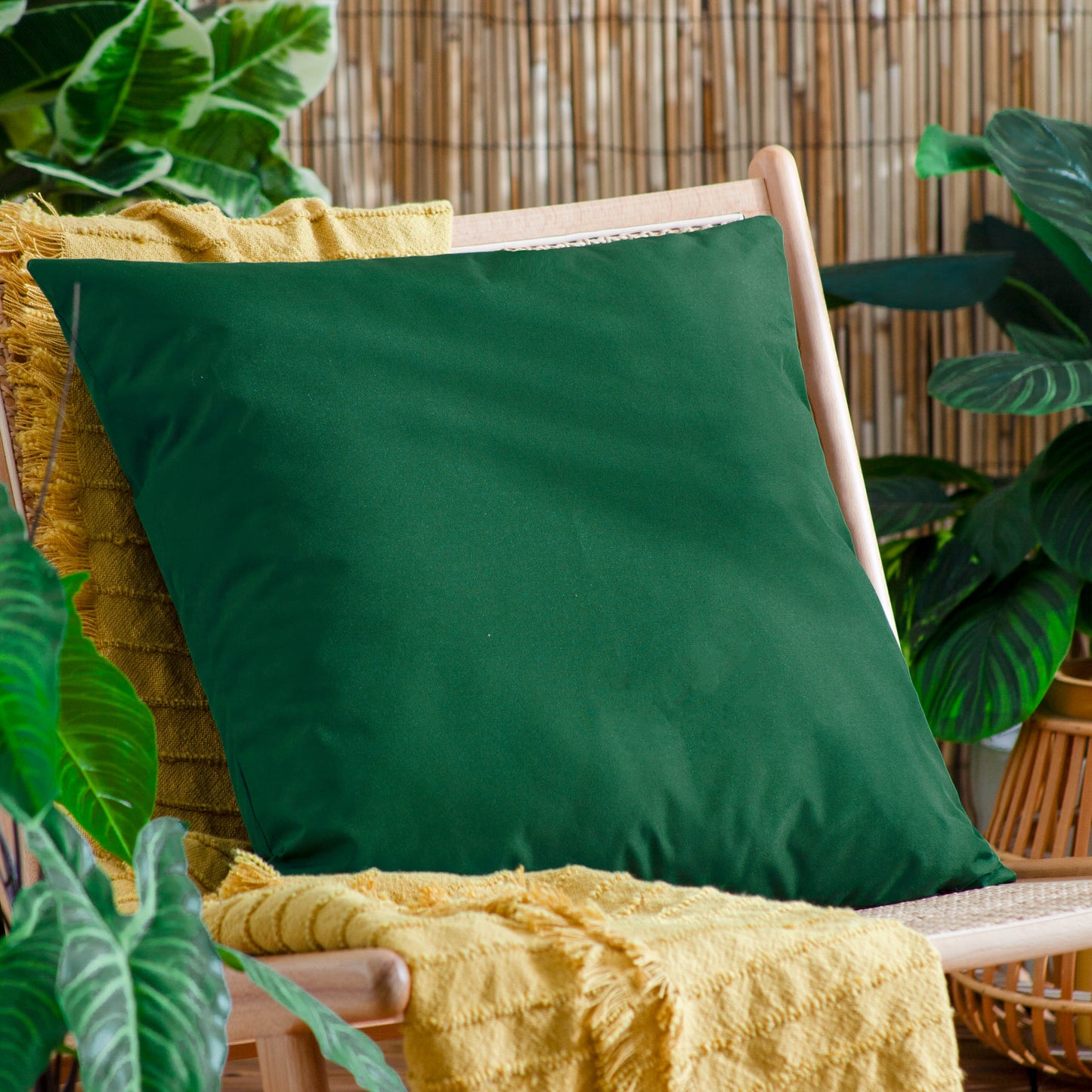 Plain Outdoor Cushion 43x43cm | Pink, Green, Yellow Garden Cushion