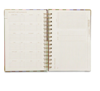 Colourful 13-Month Planner | Wirebound Hardback with Gold Details