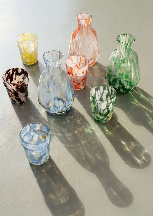 Mouth-Blown Coloured Glass Jug in Green | Handmade Indian Glassware
