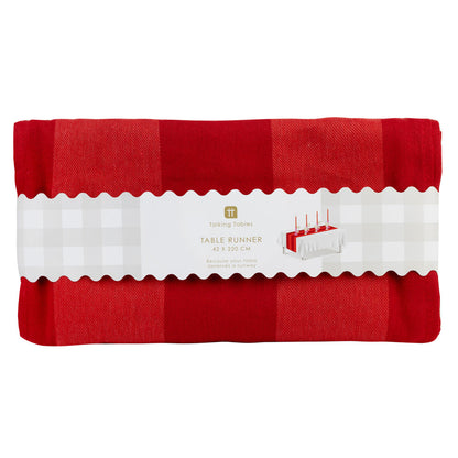 Red Stripe Fabric Table Runner