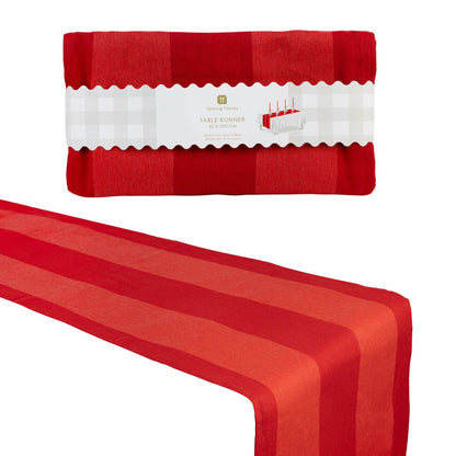 Red Stripe Fabric Table Runner