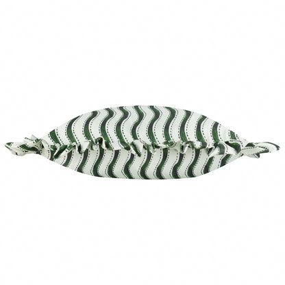 Summer Solstice Wiggly Stripe Frill Cushion | 30x50cm Outdoor Cushion