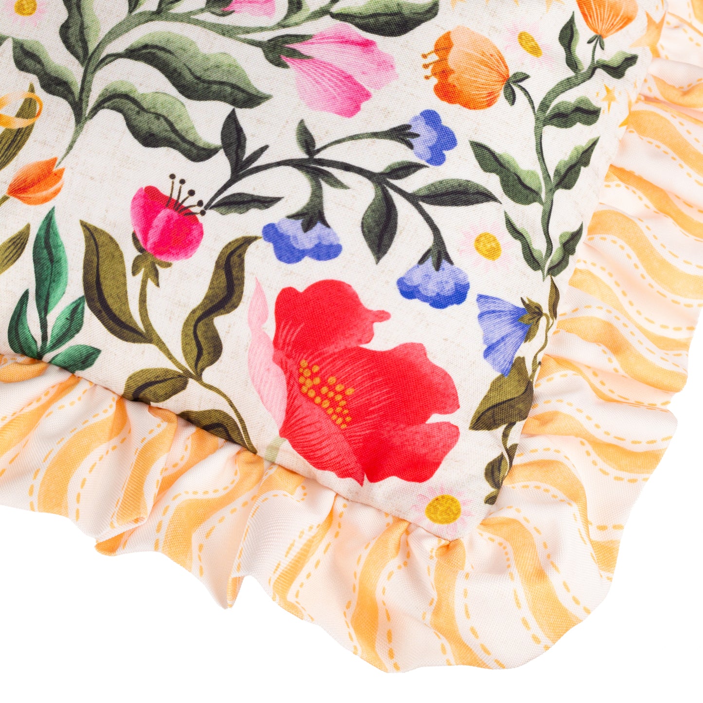 Summer Solstice Reversible Outdoor Cushion | 50x50cm Floral Sun Design