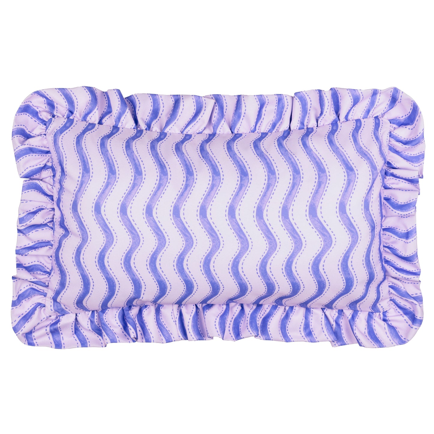 Summer Solstice Wiggly Stripe Cushion 30x50cm | Cobalt Blue | Outdoor Scatter