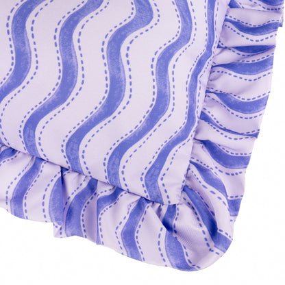 Summer Solstice Wiggly Stripe Cushion 30x50cm | Cobalt Blue | Outdoor Scatter