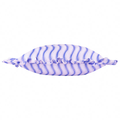 Summer Solstice Wiggly Stripe Cushion 30x50cm | Cobalt Blue | Outdoor Scatter