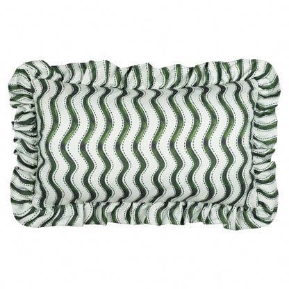 Summer Solstice Wiggly Stripe Frill Cushion | 30x50cm Outdoor Cushion