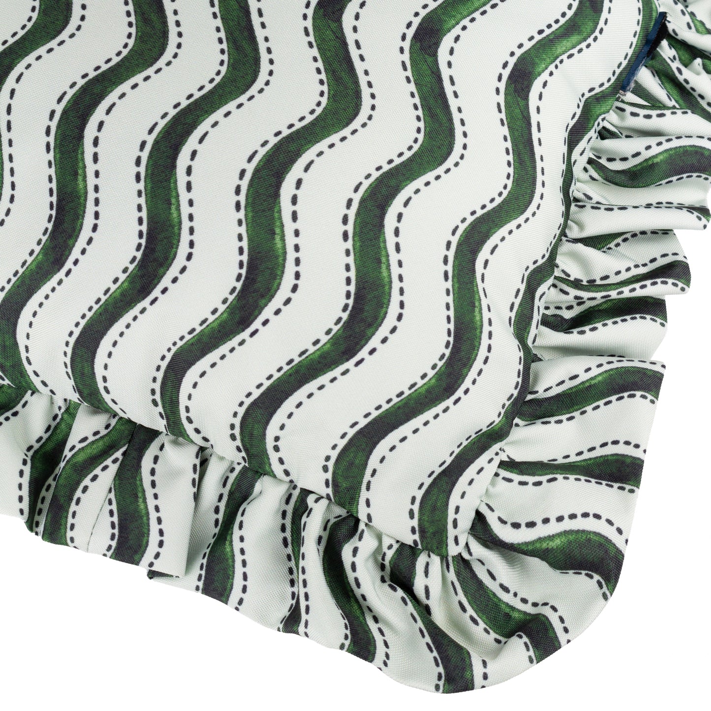Summer Solstice Wiggly Stripe Frill Cushion | 30x50cm Outdoor Cushion
