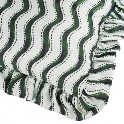Summer Solstice Wiggly Stripe Frill Cushion | 30x50cm Outdoor Cushion