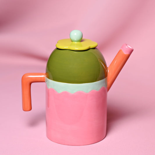 Raspberry Blossom Teapot | Colourful Flower Ceramic Tea Pot