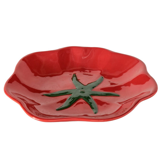 Tomato Stoneware Plate | 18.5 cm Decorative Dish