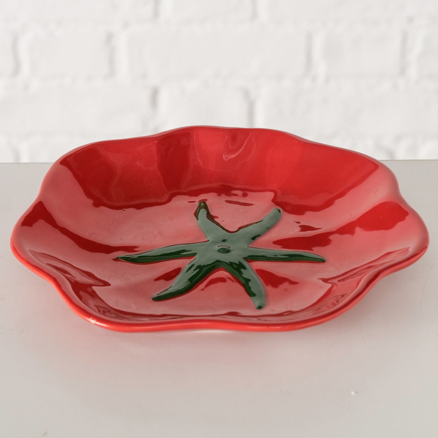 Tomato Stoneware Plate | 18.5 cm Decorative Dish