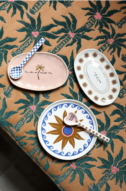 You Me The Sunset & The Sea Oval Plate | Ceramic Star Detail 15x10cm Dish