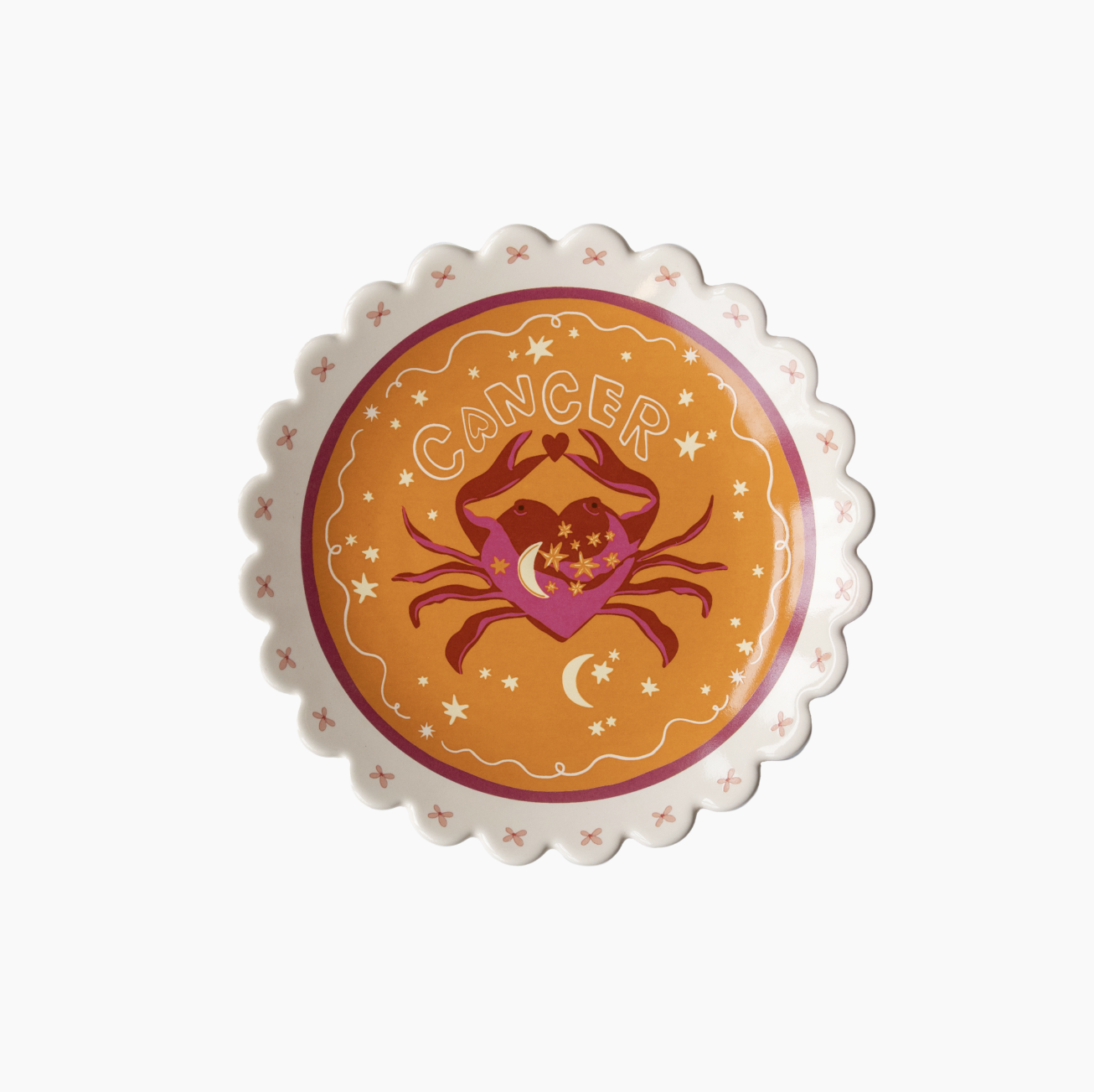 Cancer Zodiac Plate | Astrology Scalloped Edge 14.5cm Wall Plate
