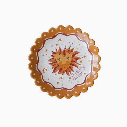 Leo Zodiac Plate | Astrology Scalloped Edge 14.5cm Wall Plate