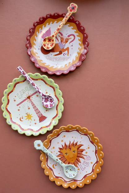 Libra Zodiac Plate | Astrology Scalloped Edge 14.5cm Wall Plate