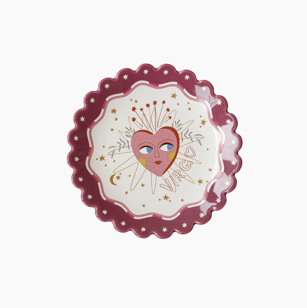 Virgo Zodiac Plate | Astrology Scalloped Edge 14.5cm Wall Plate